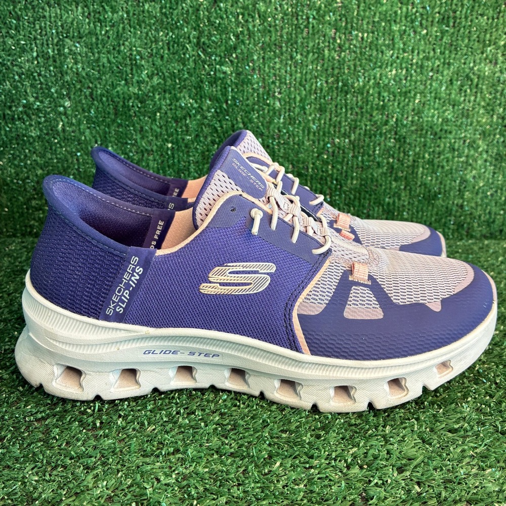 Skechers Glide-Step Slip-Ins Hands Free Comfort Walking Sneaker Purple Women 7.5
